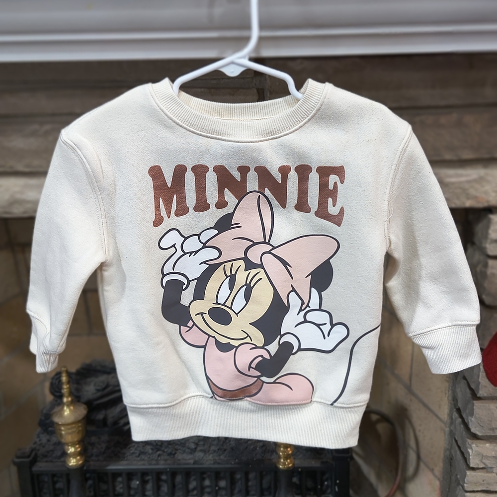Disney Cream Minnie Mouse Kids Sweatshirt